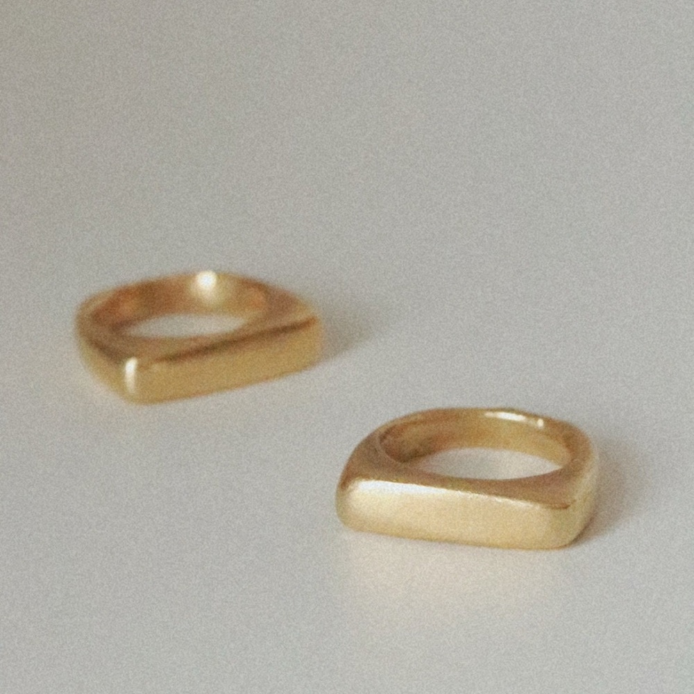 Handmade Signet Ring in Bronze